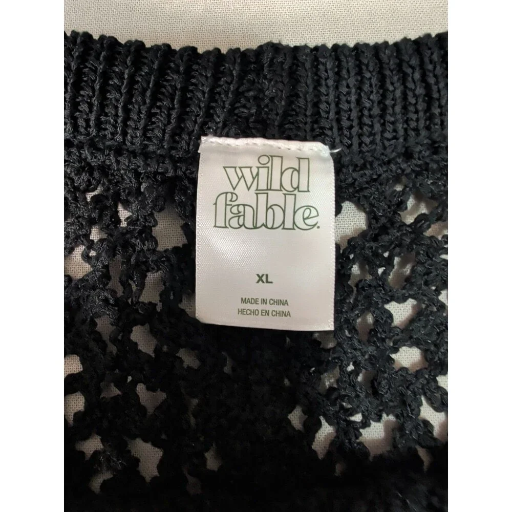 ⭐ Wild Fable Shorts Womens XL Black Crochet Beach Swim Cover Up Boho⭐ - Picture 6 of 10